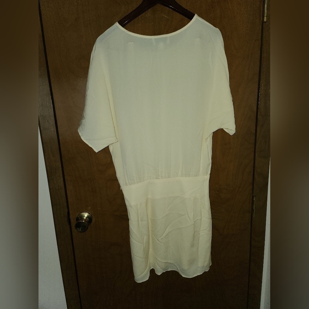 Adam Lippes Silk Yellow Shift Dress Short Sleeve Minimal Size 2 - Picture 5 of 5